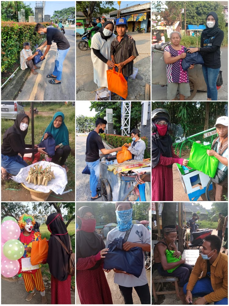 Pelajar Kabupaten Bekasi Berbagi 50 Paket Sembako